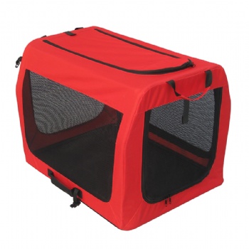 Portable Soft Red Dog Crate