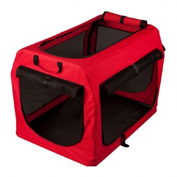 Portable Soft Red Dog Crate