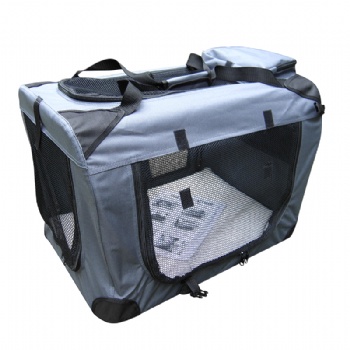 Portable Soft Grey Dog Crate