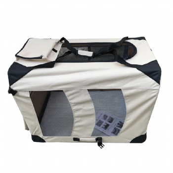Portable Soft Beige Dog Crate