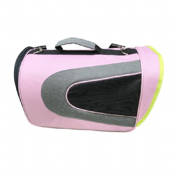 Foldable Pink Pet Carrier Yellow Edge