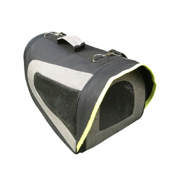 Foldable Pet Carrier Black Fabric Matches with Yellow Edge