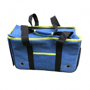 Small Foldable  Pet Carrier Blue 300D Cationic Fabric