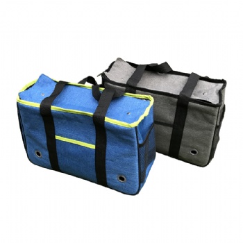 Small Foldable  Pet Carrier Blue 300D Cationic Fabric