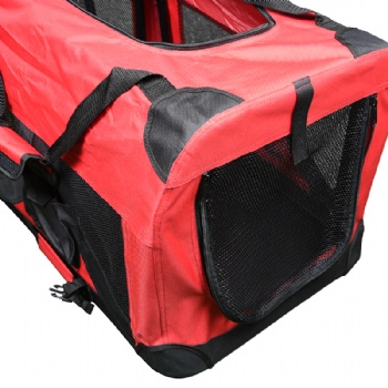 Portable Soft Red Dog Crate