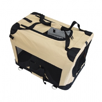 Portable Soft Beige Dog Crate