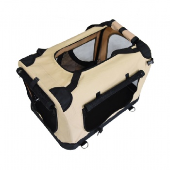 Portable Soft Beige Dog Crate