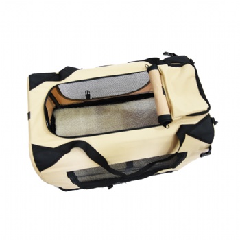 Portable Soft Beige Dog Crate