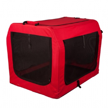 Portable Soft Red Dog Crate