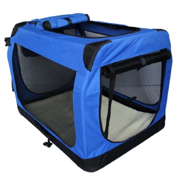 Portable Soft Blue Dog Crate
