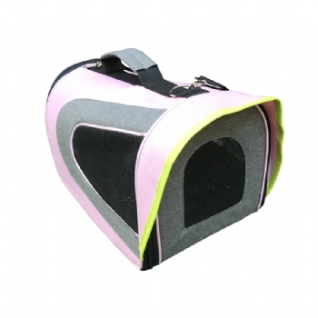 Foldable Pink Pet Carrier Yellow Edge